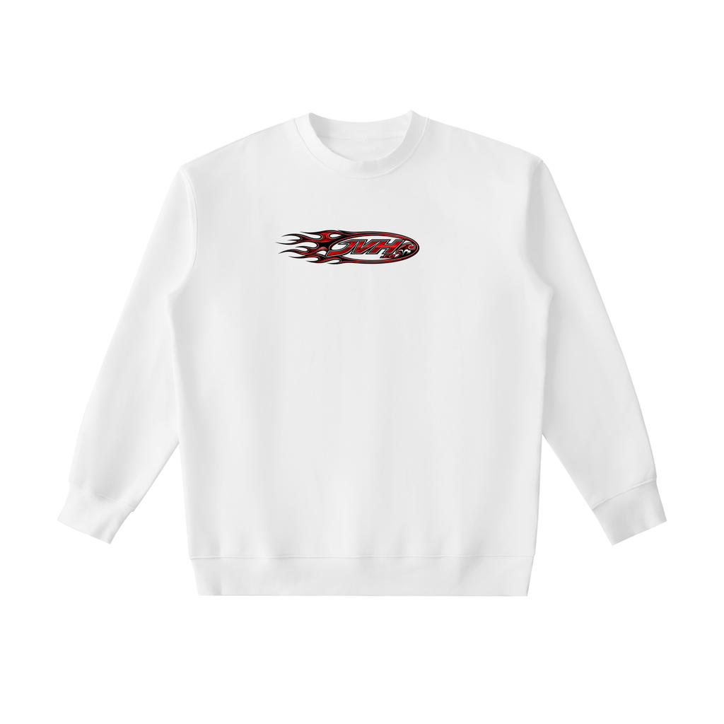 JVH.CO FLAME LOGO Essential Heavyweight Crewneck Sweatshirt (RED)