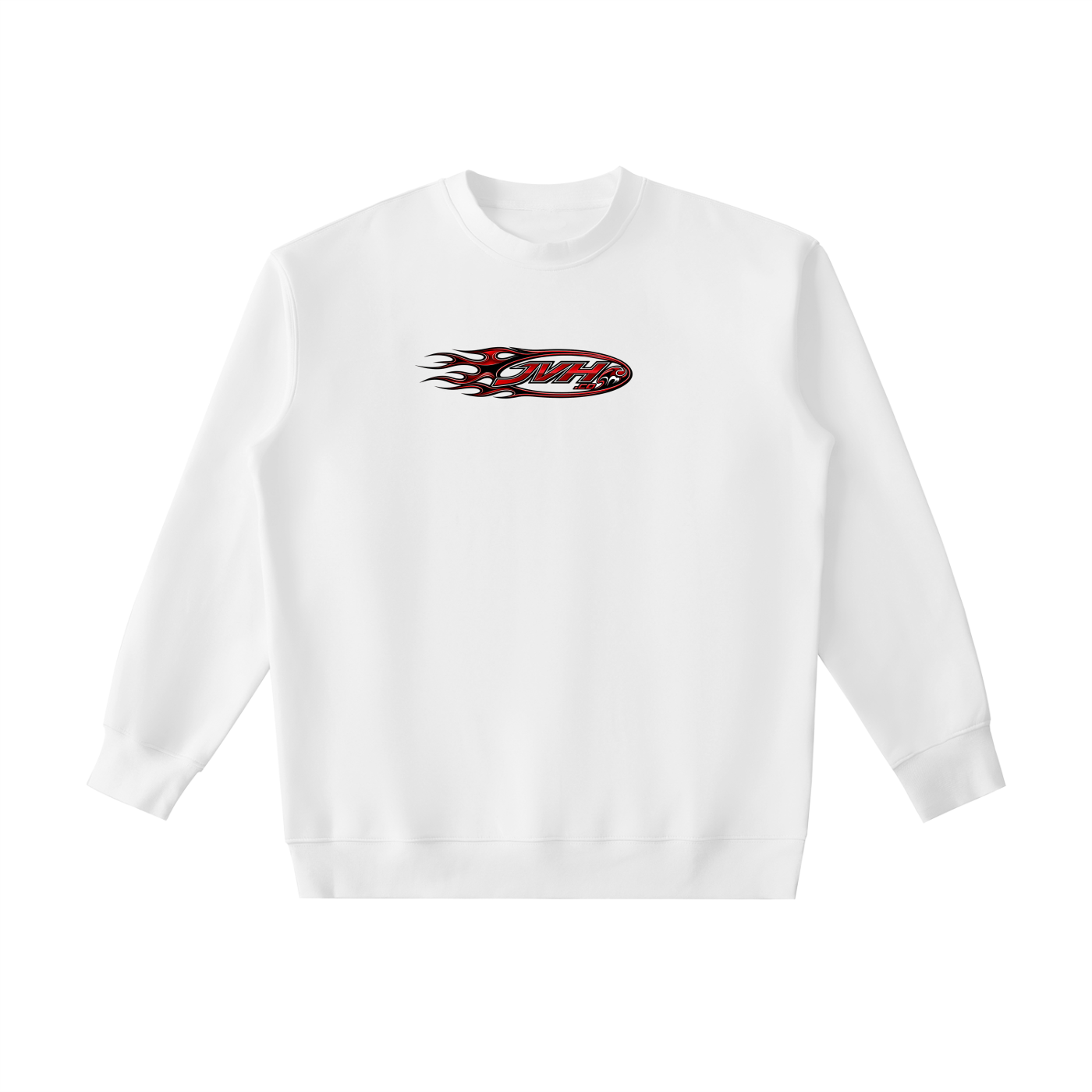 JVH.CO FLAME LOGO Essential Heavyweight Crewneck Sweatshirt (RED)