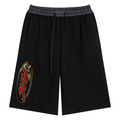 JVH.CO Plaid Waistband Shorts (Black, Red)