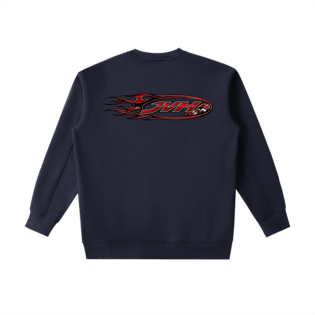 JVH.CO FLAME LOGO Essential Heavyweight Crewneck Sweatshirt (RED)