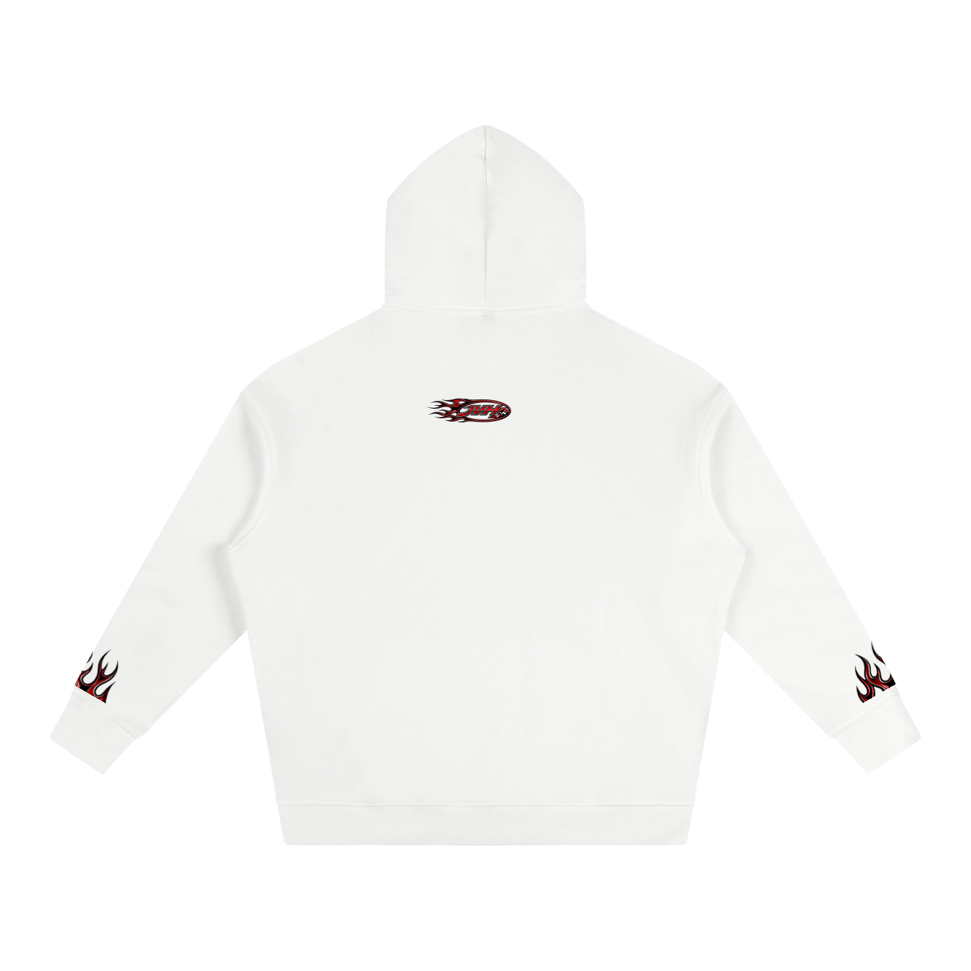 JVH.CO Oversize Fleeced Flame Logo Hoodie (RED PRINT)