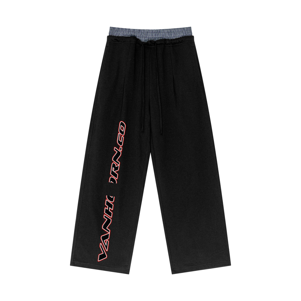 JVH.CO SHARK SERIES Plaid Contrast Waist Pants