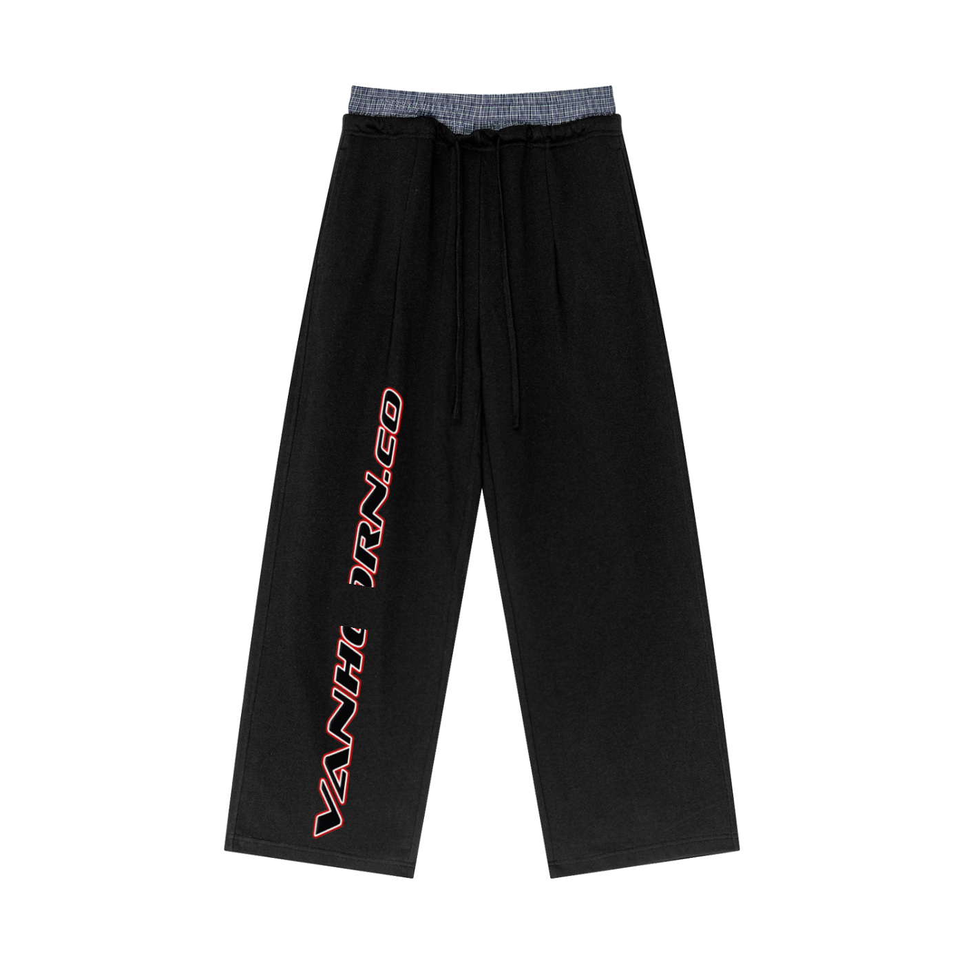 JVH.CO SHARK SERIES Plaid Contrast Waist Pants