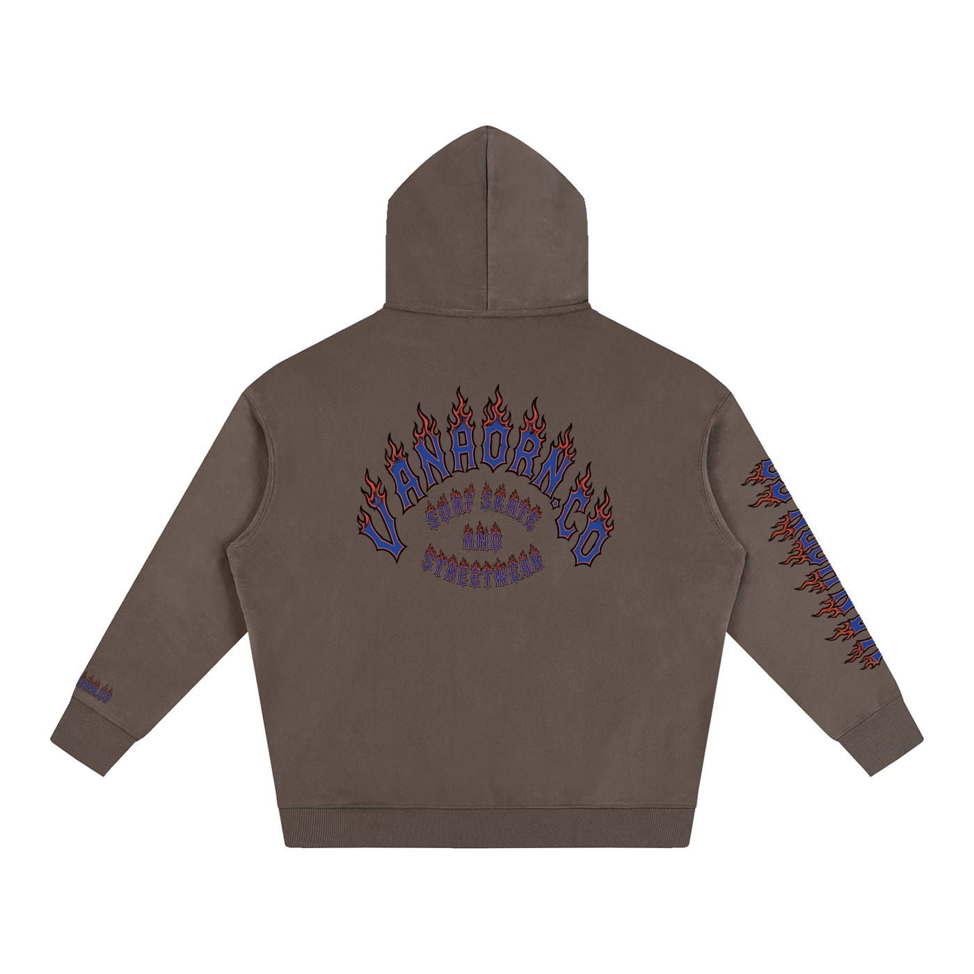 JVH.CO Oversize Fleeced Beach Flames Hoodie