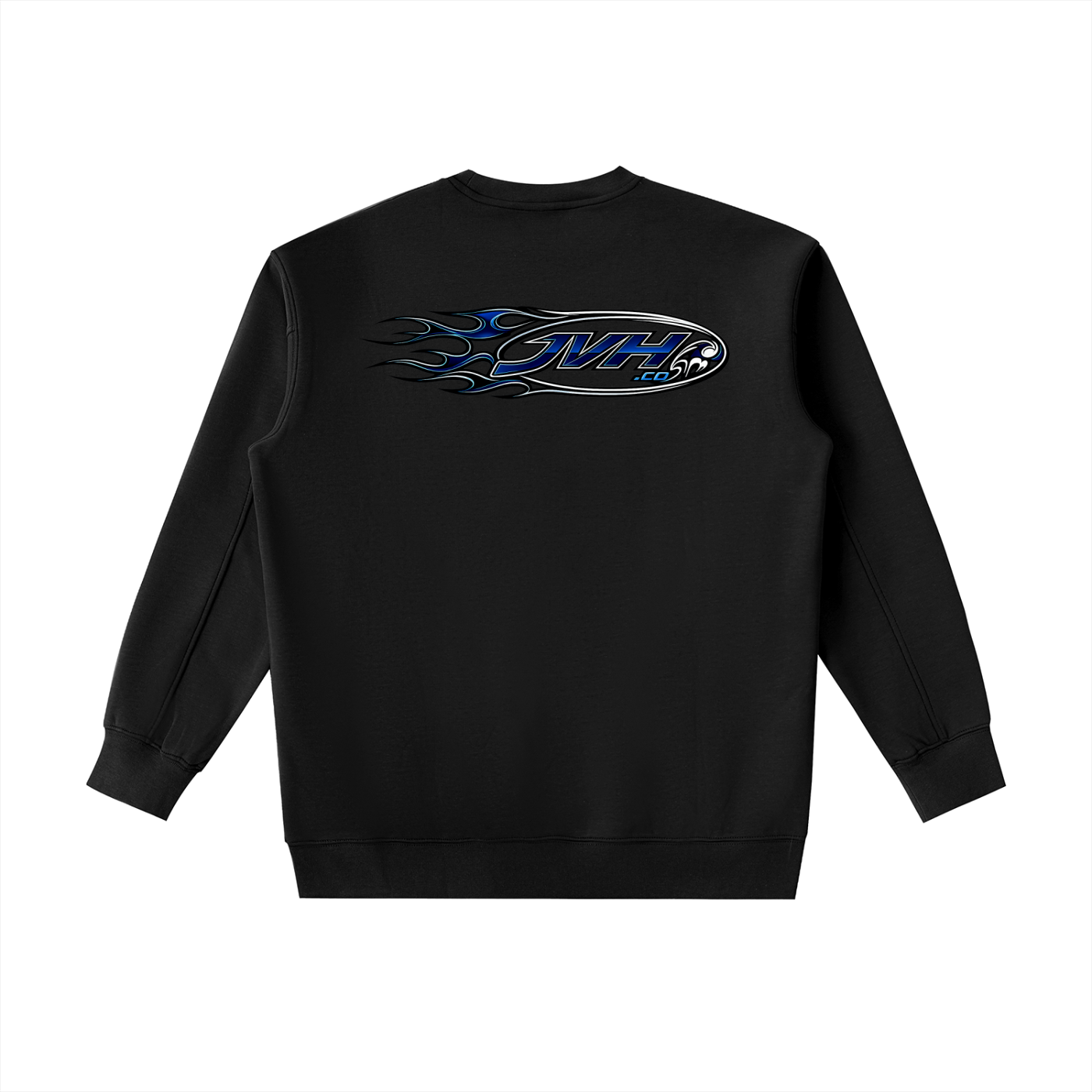 JVH.CO FLAME LOGO Essential Heavyweight Crewneck Sweatshirt (BLUE)