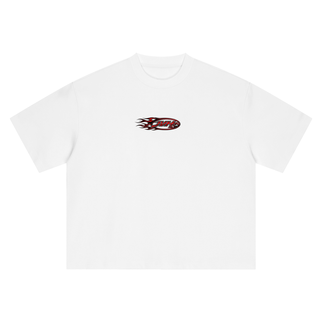 JVH.CO Boxy Oversized Flame Logo T-Shirt (RED)