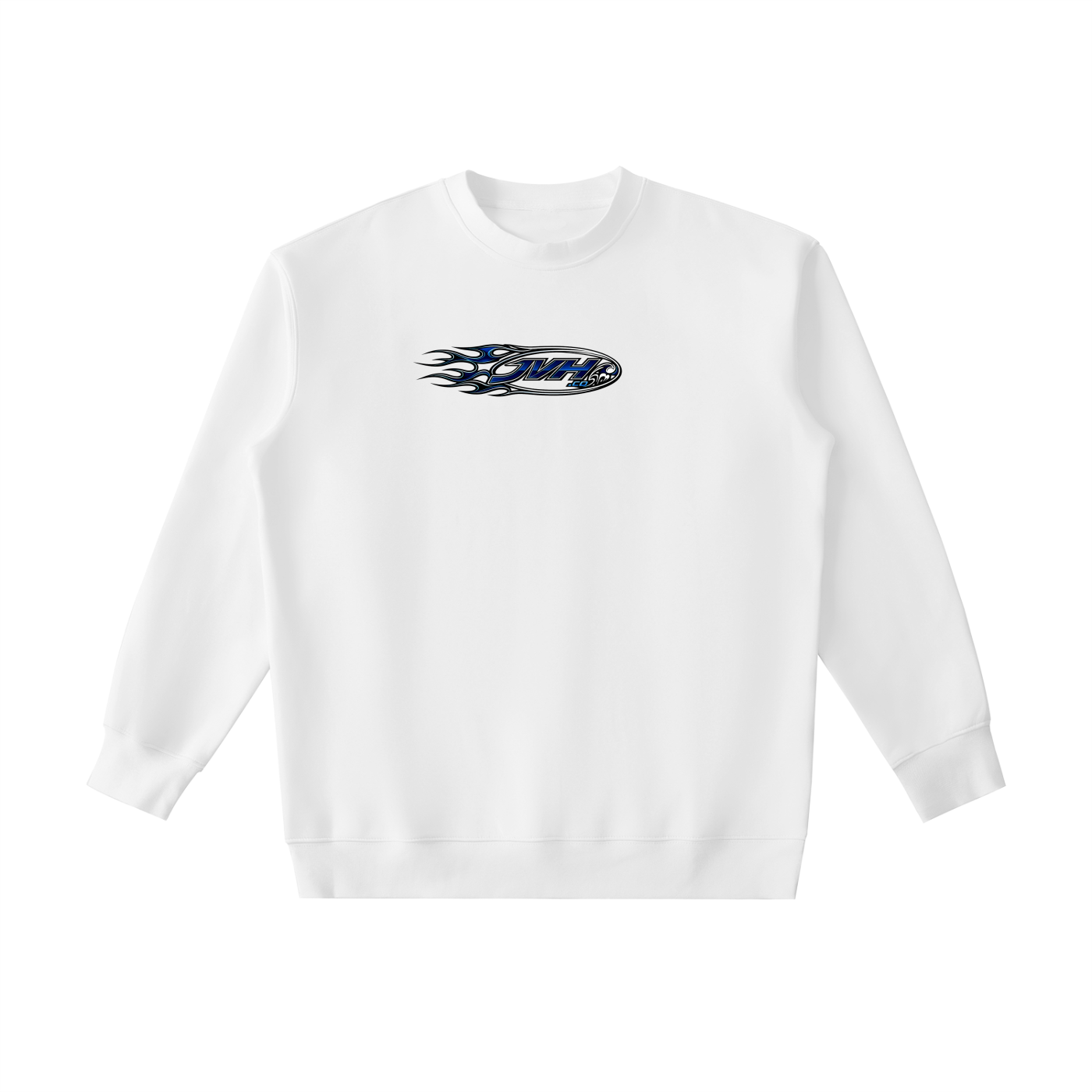 JVH.CO FLAME LOGO Essential Heavyweight Crewneck Sweatshirt (BLUE)