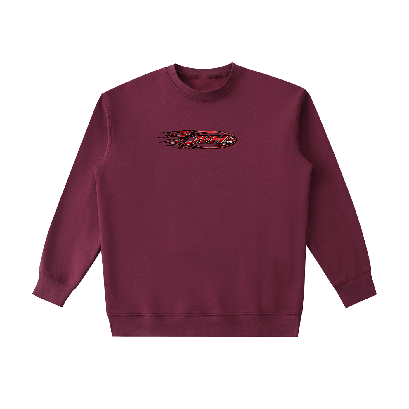 JVH.CO FLAME LOGO Essential Heavyweight Crewneck Sweatshirt (RED)